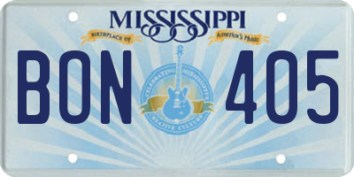 MS license plate BON405