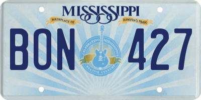 MS license plate BON427