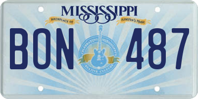MS license plate BON487