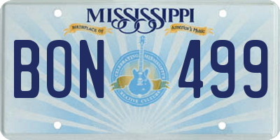 MS license plate BON499