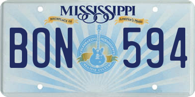 MS license plate BON594