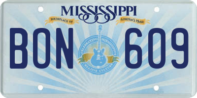 MS license plate BON609