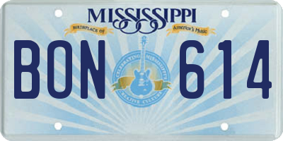 MS license plate BON614