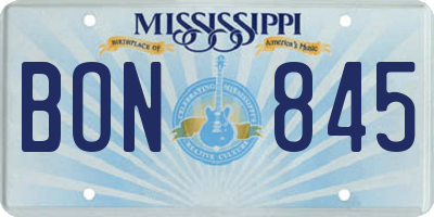 MS license plate BON845