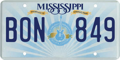 MS license plate BON849