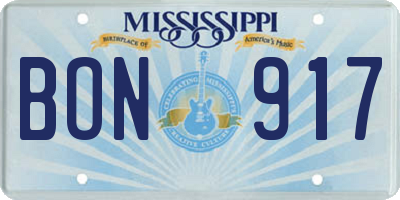 MS license plate BON917