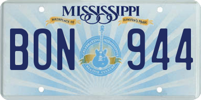MS license plate BON944