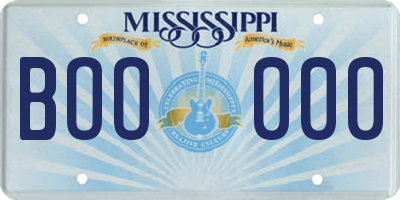 MS license plate BOO000