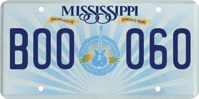 MS license plate BOO060