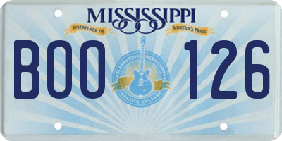 MS license plate BOO126