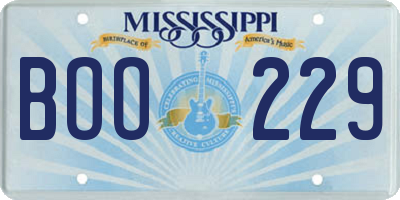 MS license plate BOO229