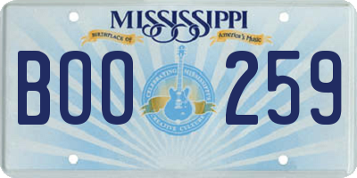 MS license plate BOO259