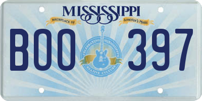 MS license plate BOO397