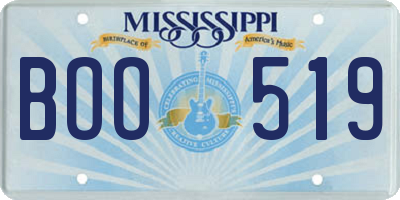 MS license plate BOO519