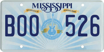 MS license plate BOO526