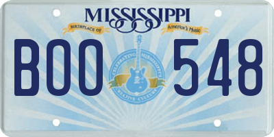 MS license plate BOO548