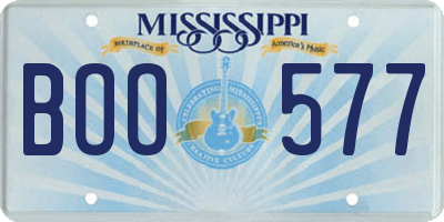 MS license plate BOO577