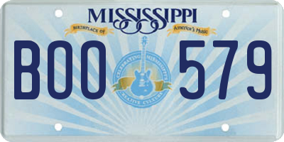 MS license plate BOO579