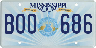 MS license plate BOO686