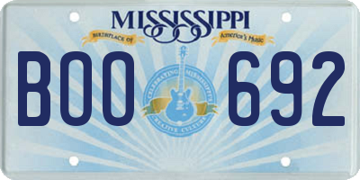 MS license plate BOO692