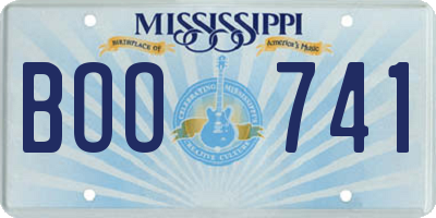 MS license plate BOO741