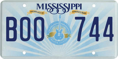 MS license plate BOO744