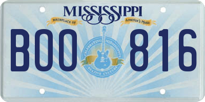 MS license plate BOO816