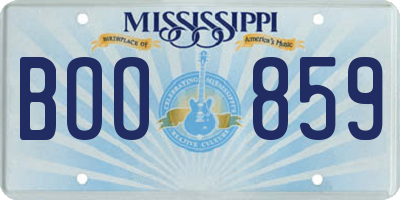 MS license plate BOO859