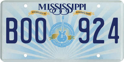 MS license plate BOO924