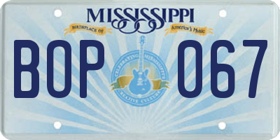 MS license plate BOP067
