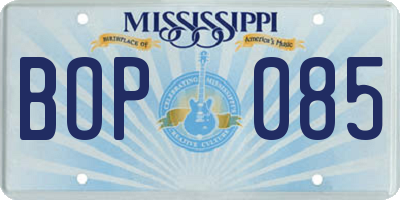 MS license plate BOP085