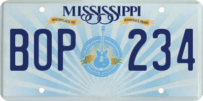 MS license plate BOP234