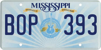MS license plate BOP393