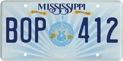 MS license plate BOP412