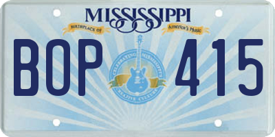 MS license plate BOP415