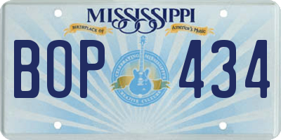 MS license plate BOP434