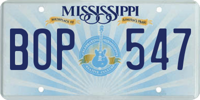 MS license plate BOP547