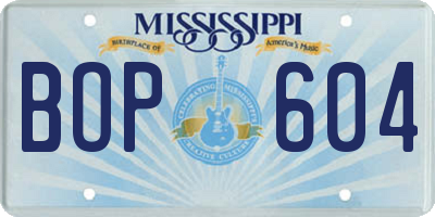 MS license plate BOP604