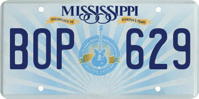MS license plate BOP629
