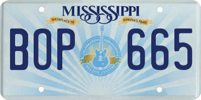 MS license plate BOP665
