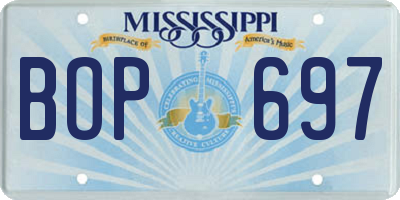 MS license plate BOP697