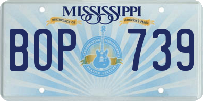 MS license plate BOP739