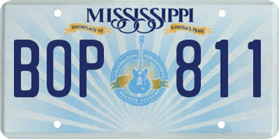 MS license plate BOP811