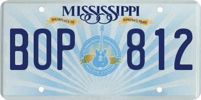 MS license plate BOP812