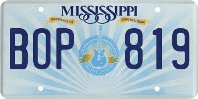 MS license plate BOP819