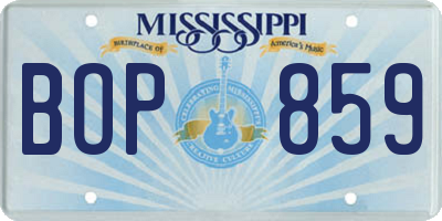 MS license plate BOP859