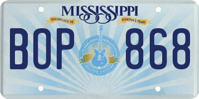 MS license plate BOP868