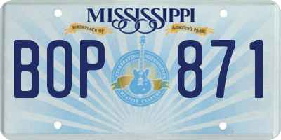 MS license plate BOP871