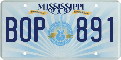 MS license plate BOP891