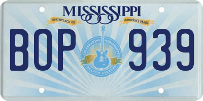 MS license plate BOP939